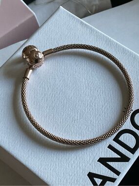 Pandora Rose Gold Mesh Charm Bracelet